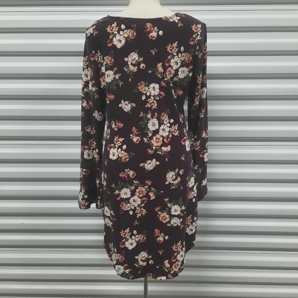 No Comment Bell Sleeve Dress Womens Large Floral - Picture 3 of 8